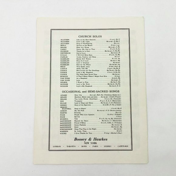 Vintage Sheet Music The Holy City Song by F. E. Weatherly and Stephen Adams - Picture 2 of 4